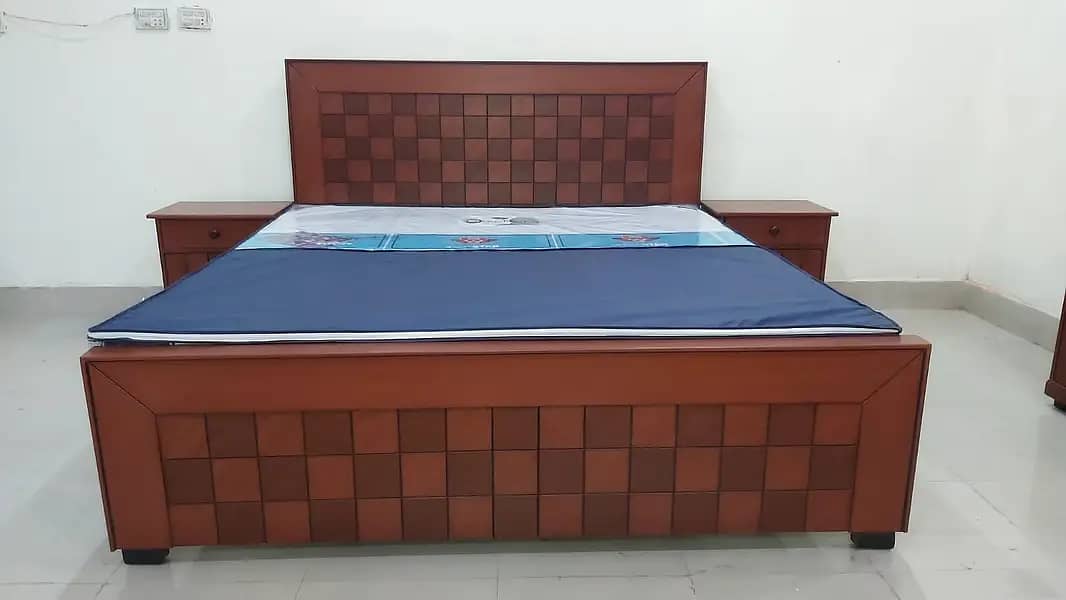 bed set - king size bed - double bed - poshish bed - bed - side table 7