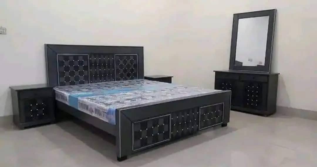 bed set - king size bed - double bed - poshish bed - bed - side table 8