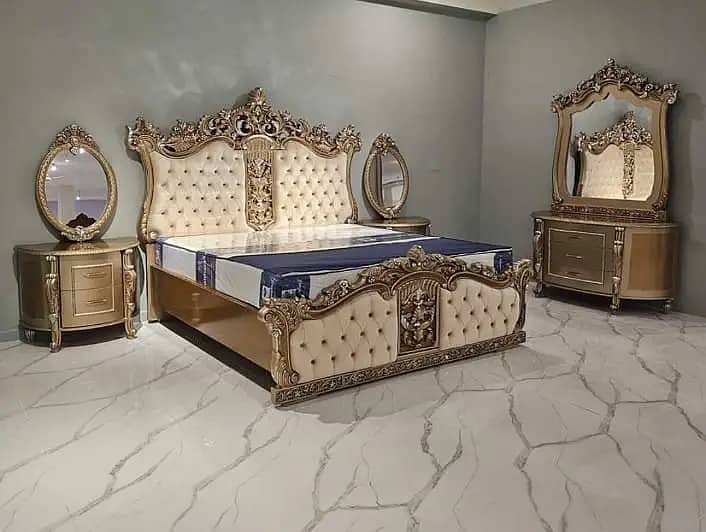 bed set - king size bed - double bed - poshish bed - bed - side table 12