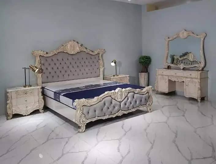 bed set - king size bed - double bed - poshish bed - bed - side table 14