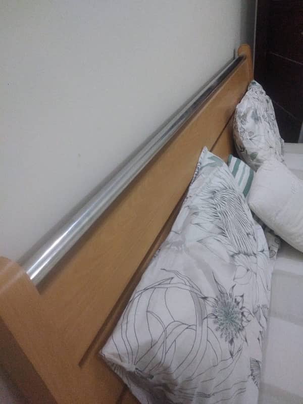 King size bed frame with mattress for sale with side table 2