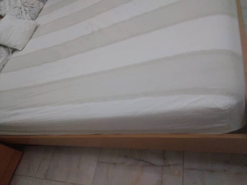 King size bed frame with mattress for sale with side table 3