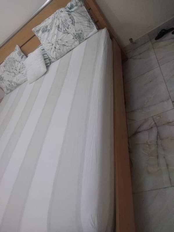 King size bed frame with mattress for sale with side table 5