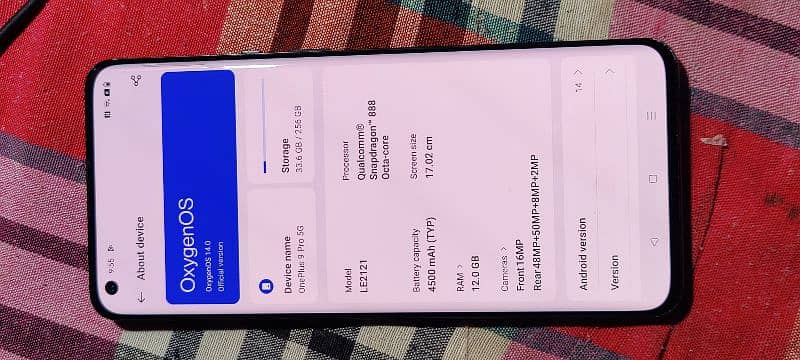 one plus 9 pro 12+12 gb 256 gb dull sim full update 14 2