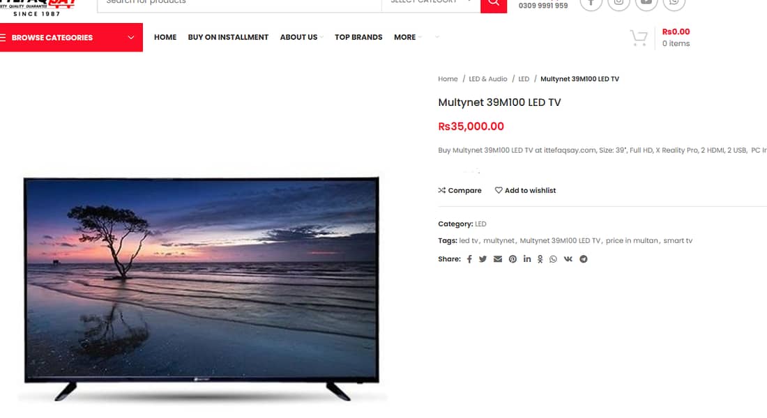 Multynet 39″ inch LED TV Full HD 3