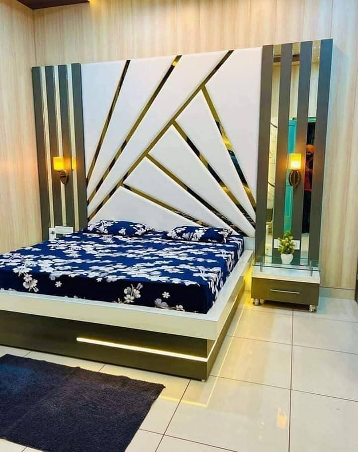 bed/bed set/double bed/poshish bed/wooden bed/furniture 5