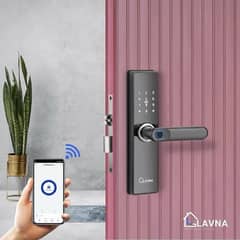 Handle Door lock fingerprint smart Tuya Wifi Door lock wired main gate