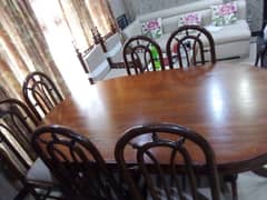 Wooden Dining table with six chair