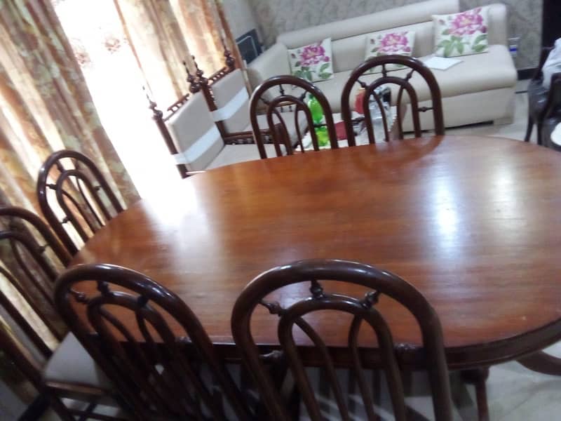 Wooden Dining table with six chair 6