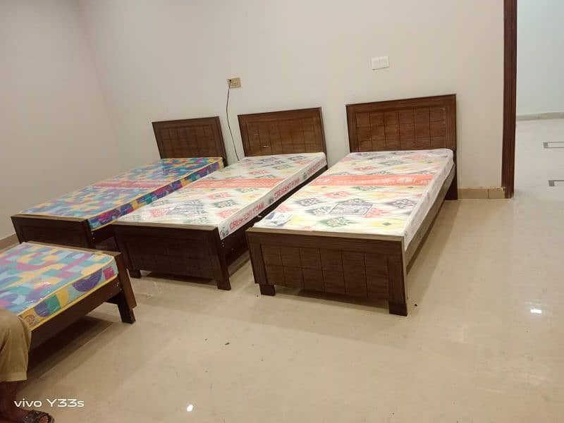 Single Bed Wooden And Double Bed/ Used Single Bed 1