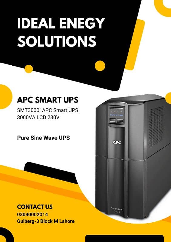 APC Smart UPS 3KVA,2KVA,1KVA,750VA Pure Sine Wave UPS 0