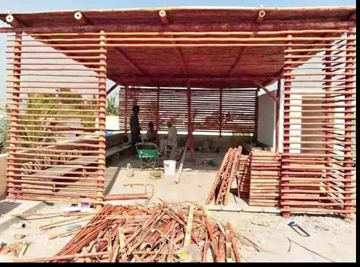 Jafri walls/Jafri Shade/Wood Work/Bamboo Huts/ Bamboo Wall 9