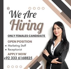 Marketing Jobs || Receptionist || Jobs For ( Female Candidate )