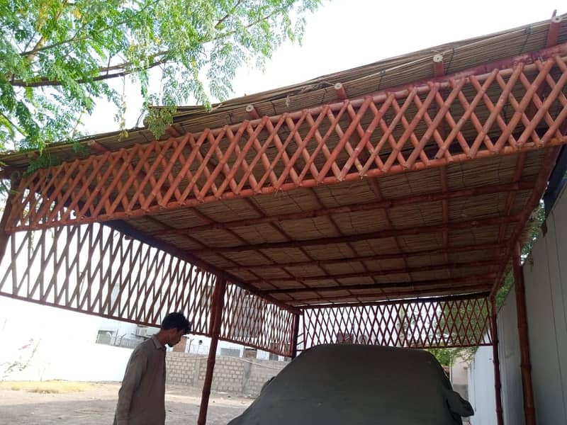 Bamboo Huts/Bamboo Wall/animal shelter Homes/Jafri walls/Jafri Shade 8