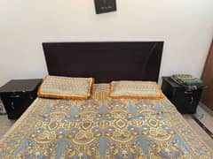 bed for sale with mattress and with side tables