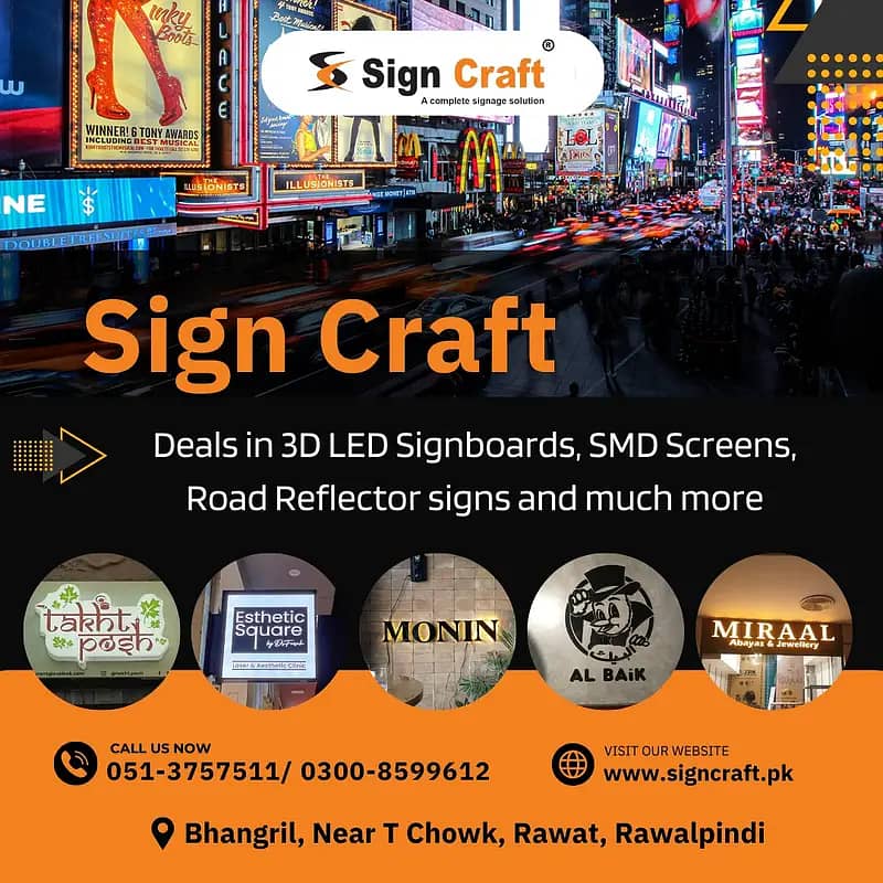 3D LED sign board/SMD Screen/acrylic sign/Billboard/Digital panaflex 0