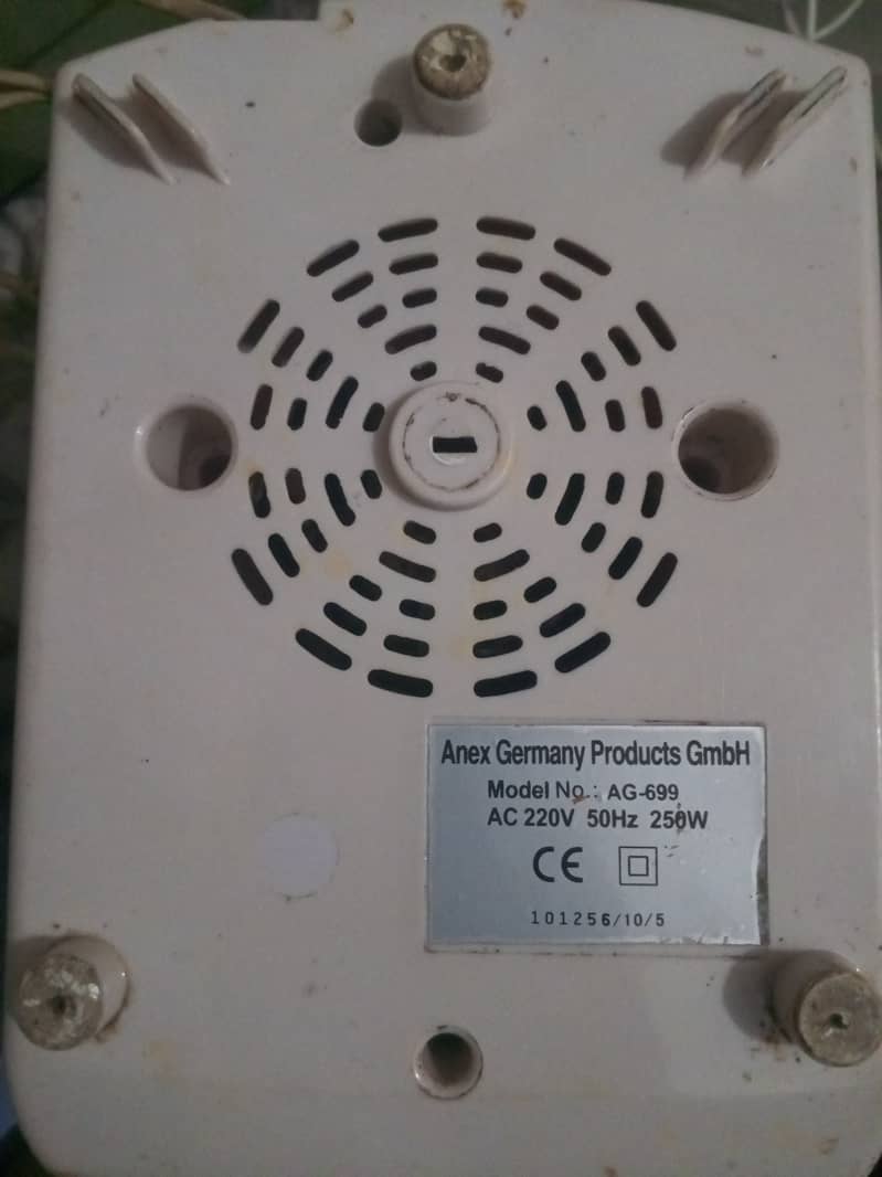 Anex Germany product GmbH. Model no AG-669. . AC 220v 50Hz 250W 2