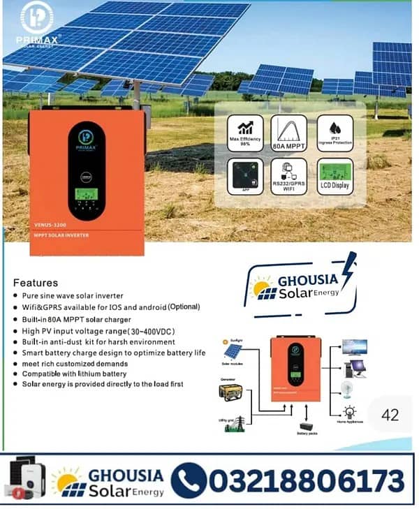 Primax Venus  galaxy 3kw 4.2kw 6.2kW Hybrid Solar Inverter 6