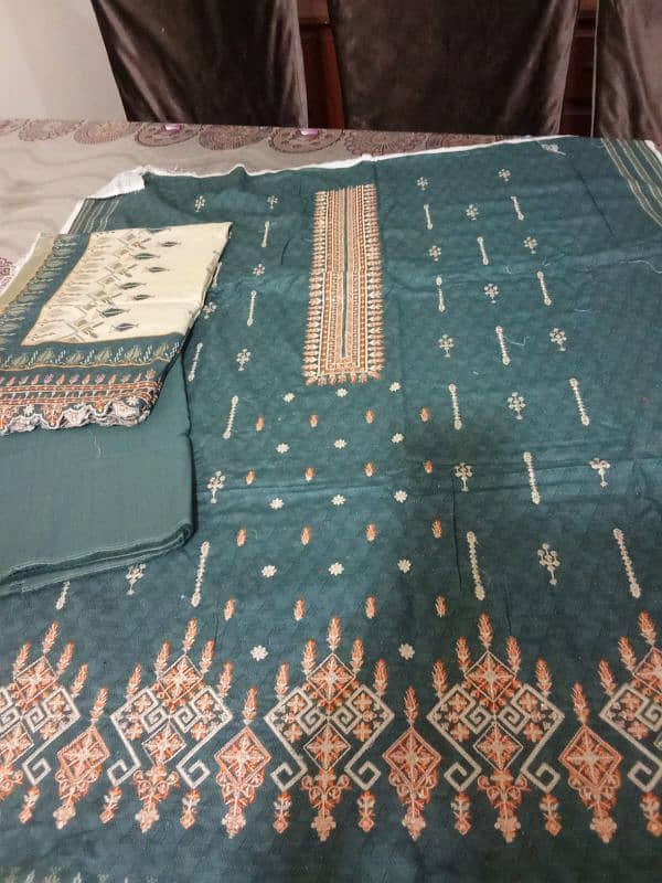 Rawayat khaddar 3 pcs unstitched cutwork dopatta 6