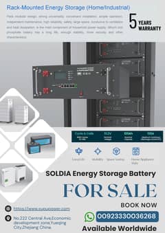 SOLDIA Lithium Ion Battery 51.2V 100AH (Rack Mounted)