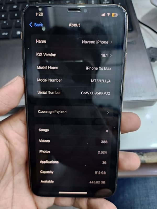 iphone XS Max 512GB non-pta 3