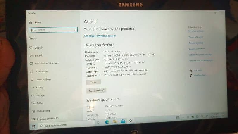 Samsung touch tab with pin 4