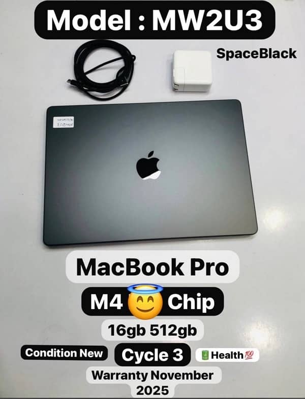 MacBook Pro M4 16gb 512gb spce glace 0