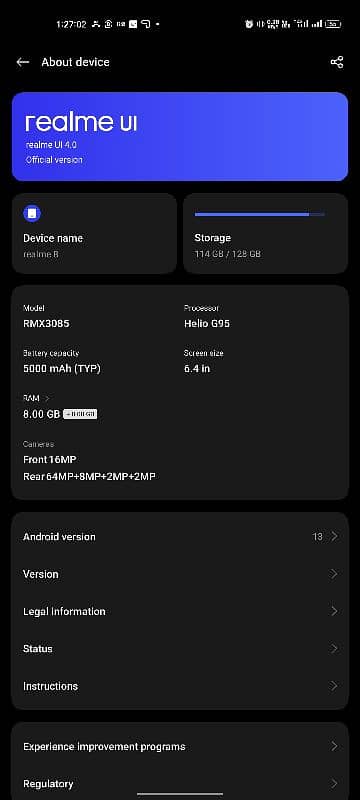 Realme 8 8/128 with box & Original charger 2