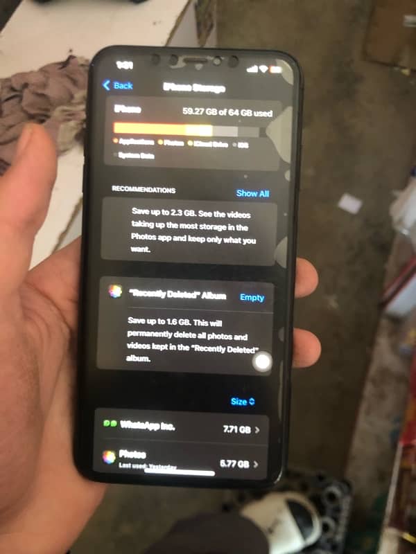 XS MAX, no pta, 78% heath, 64GB, Panel Changed, Back Crack 7