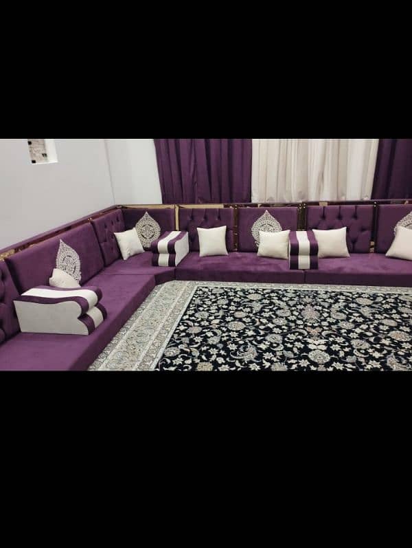 Arabic majlis// simple majles/ sofa poshish/ furniture/ wall designer 6