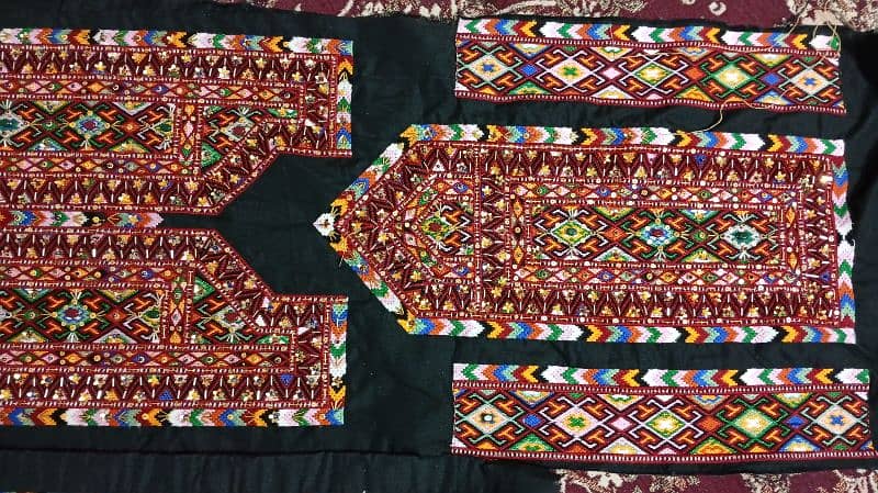 Balochi Dress Tharo nalki, sitara, mothi made by hand and sew machine. 5