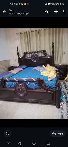 king size bed with spring mattress