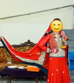 Red Bridal Lehnga with Bag