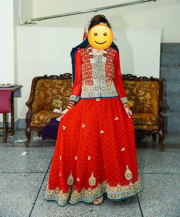 Red Bridal Lehnga with Bag 1