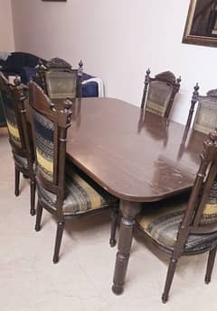 6 chairs solid dining table