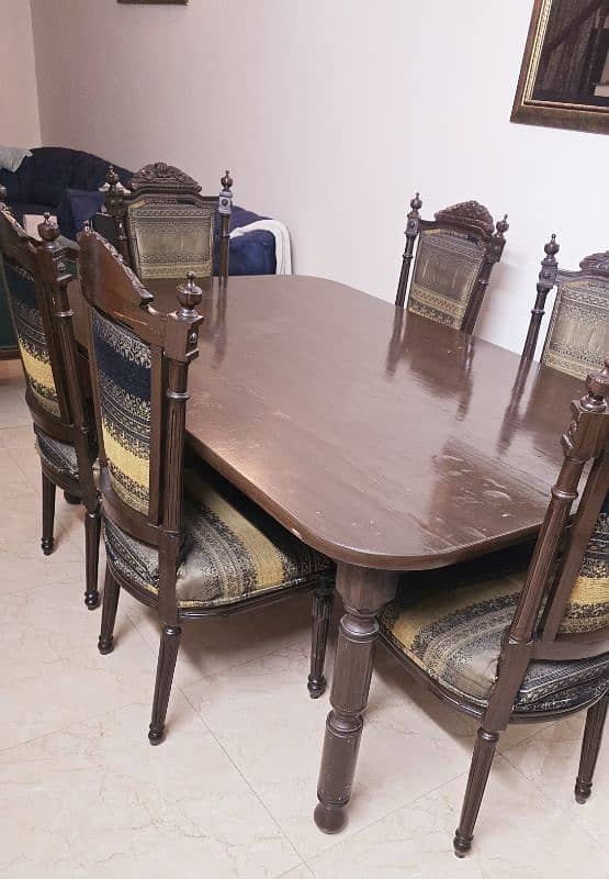 6 chairs solid dining table 0