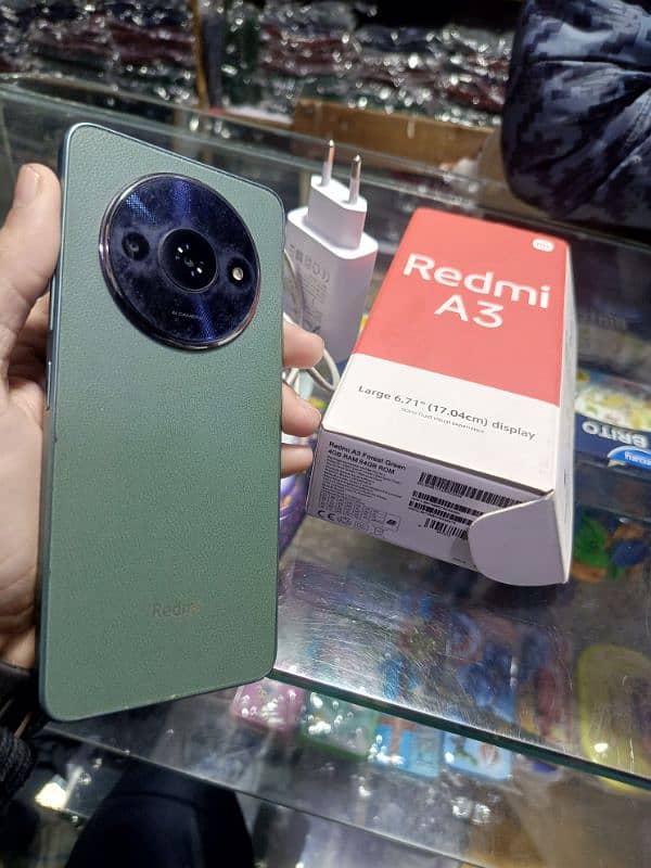 redmi a3 with box charger good condition 0