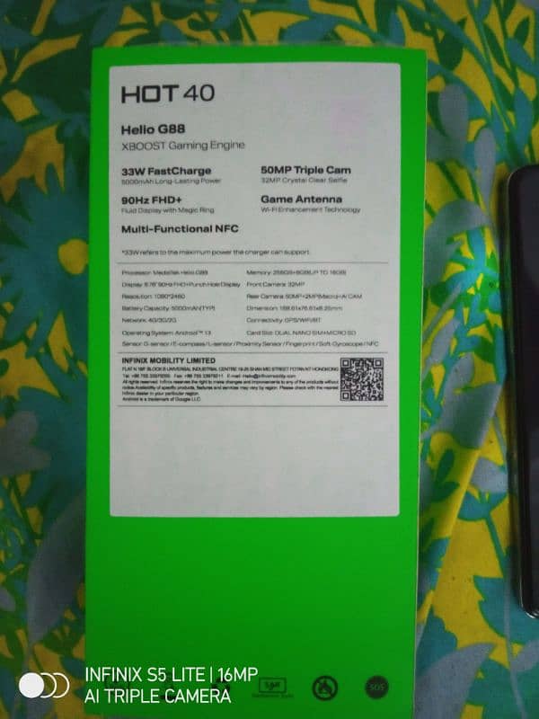 Infinix Hot 40 16+256gb with 3mnth warranty 9