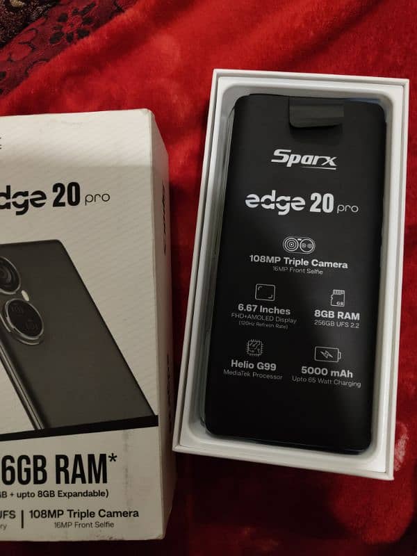 sparx edge 20 pro box open condition 16/256gb 7