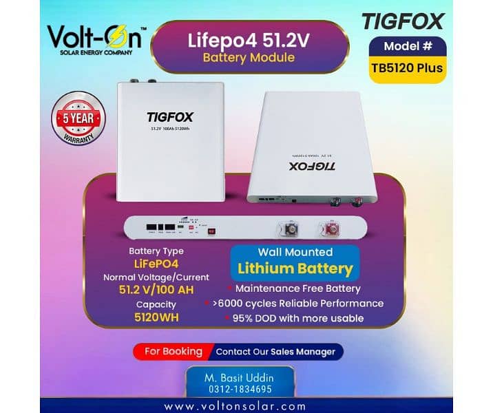 Tigfox lithium ion battery 0