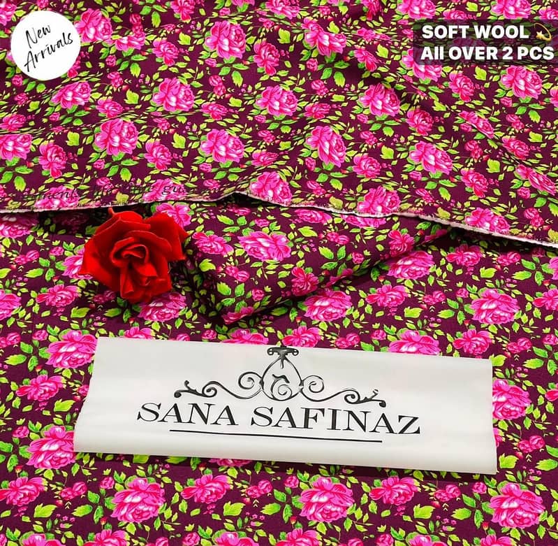 SANA SAFINAZ | Soft Wool | 2pc Polyester Wool | Floral Print Category 0