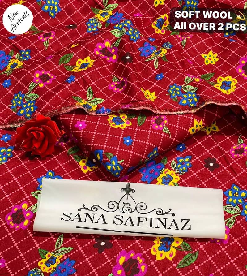 SANA SAFINAZ | Soft Wool | 2pc Polyester Wool | Floral Print Category 2