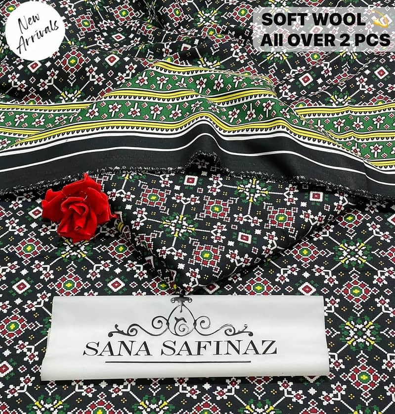 SANA SAFINAZ | Soft Wool | 2pc Polyester Wool | Floral Print Category 4