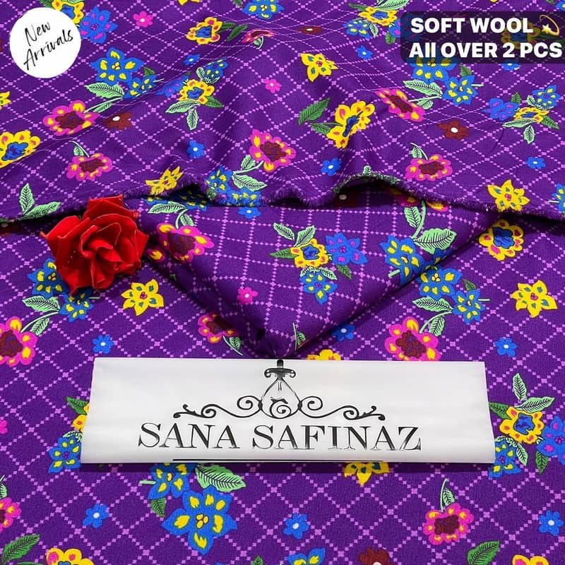 SANA SAFINAZ | Soft Wool | 2pc Polyester Wool | Floral Print Category 6