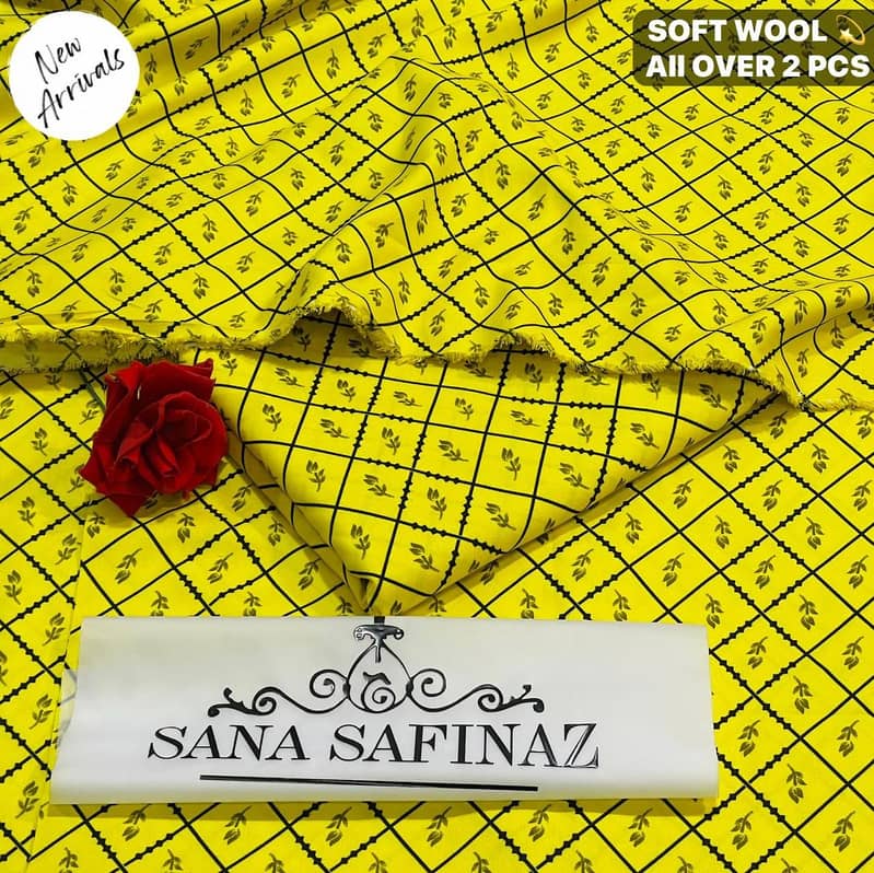 SANA SAFINAZ | Soft Wool | 2pc Polyester Wool | Floral Print Category 7