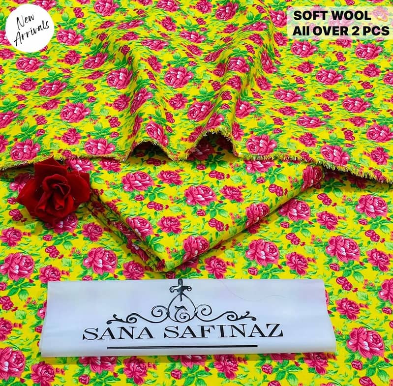 SANA SAFINAZ | Soft Wool | 2pc Polyester Wool | Floral Print Category 8