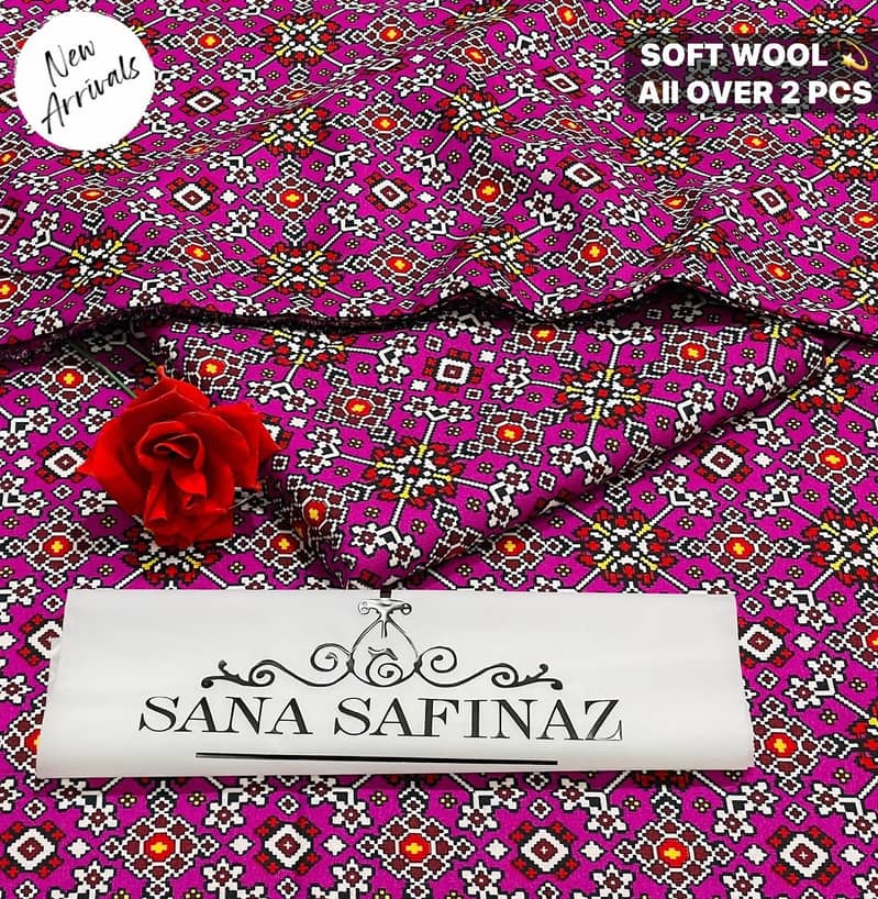 SANA SAFINAZ | Soft Wool | 2pc Polyester Wool | Floral Print Category 9