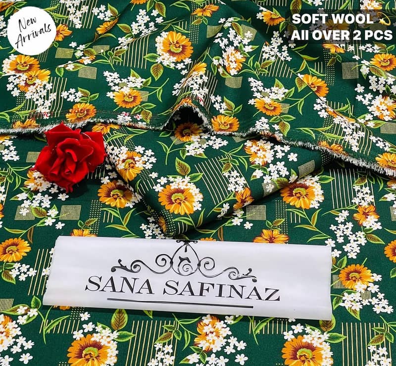 SANA SAFINAZ | Soft Wool | 2pc Polyester Wool | Floral Print Category 10