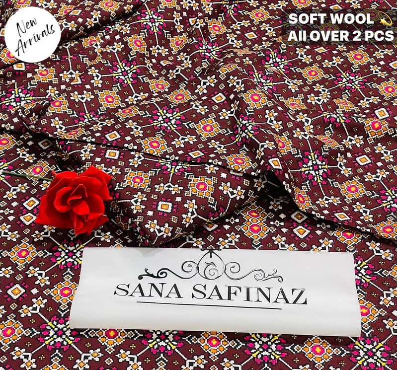 SANA SAFINAZ | Soft Wool | 2pc Polyester Wool | Floral Print Category 15