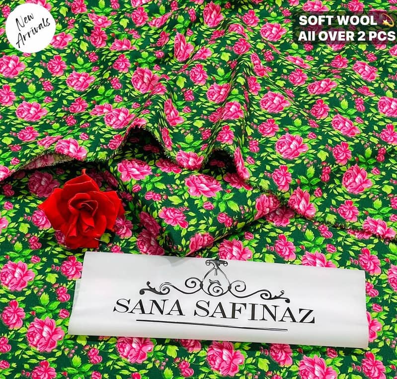 SANA SAFINAZ | Soft Wool | 2pc Polyester Wool | Floral Print Category 16